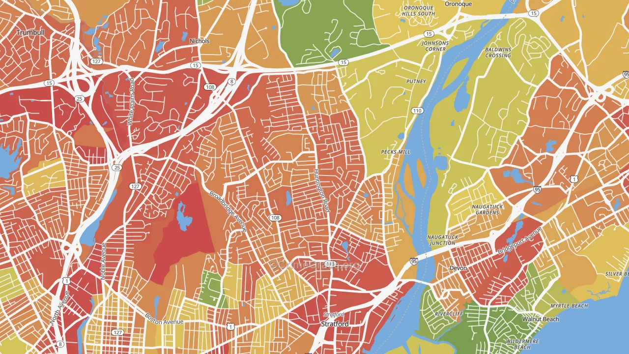 06614, CT Map of Theft Rates