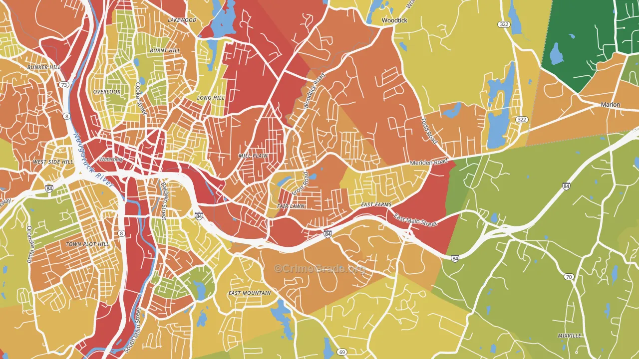 06705, CT Map of Theft Rates