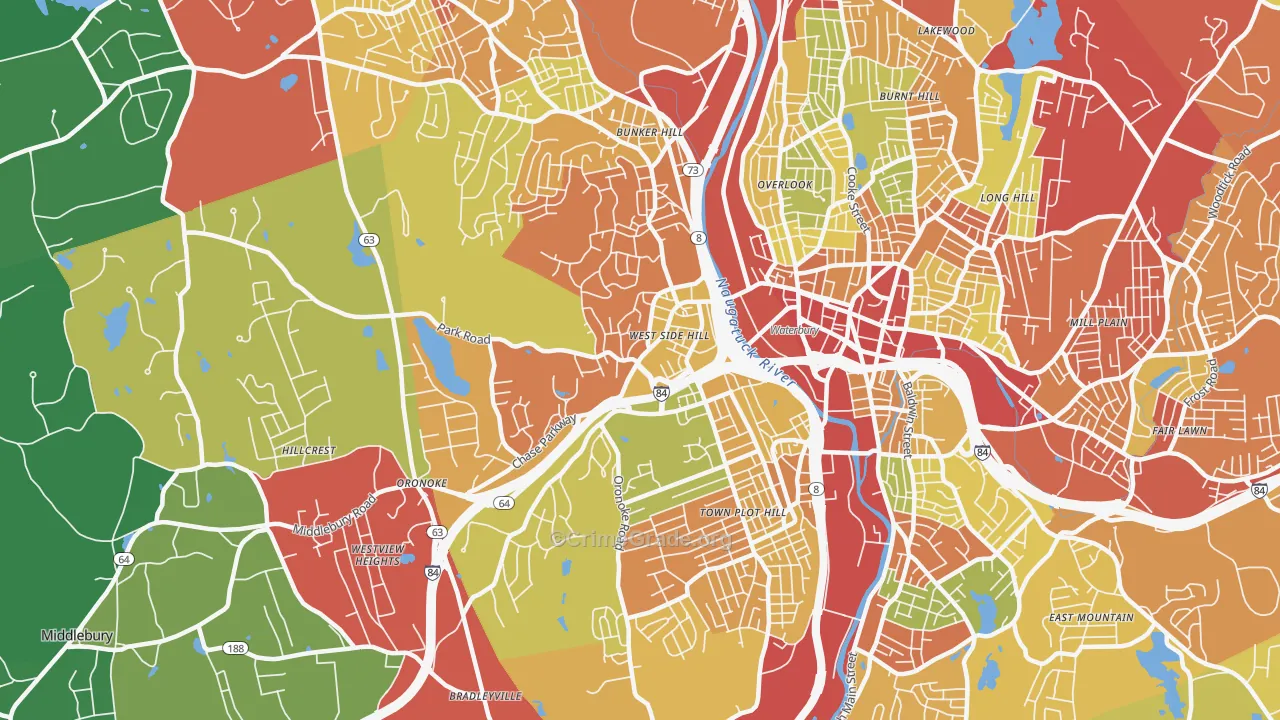 06708, CT Map of Theft Rates
