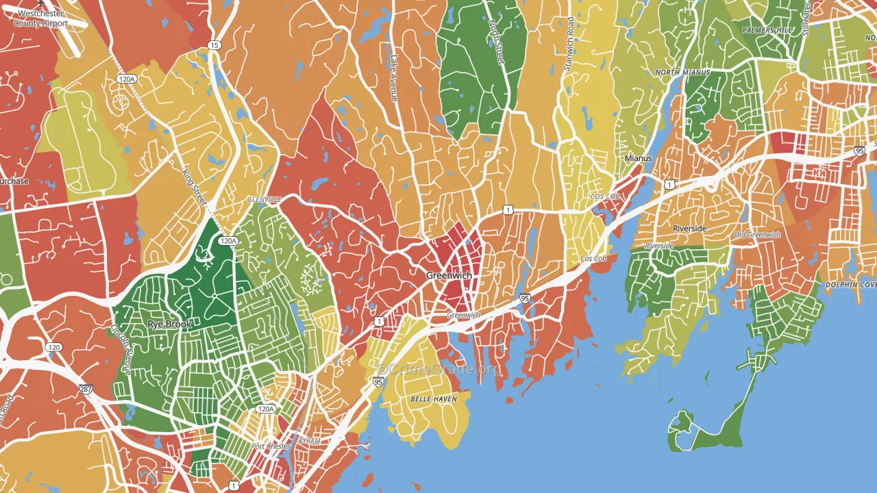 06830, CT Map of Theft Rates