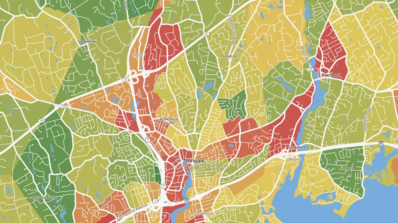 06851, CT Map of Theft Rates