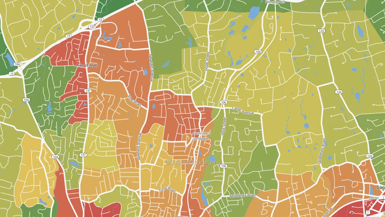 06907, CT Map of Theft Rates