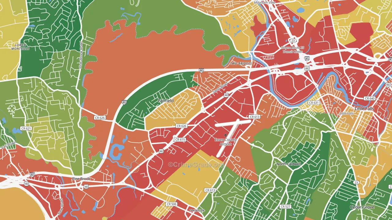 07004, NJ Map of Theft Rates