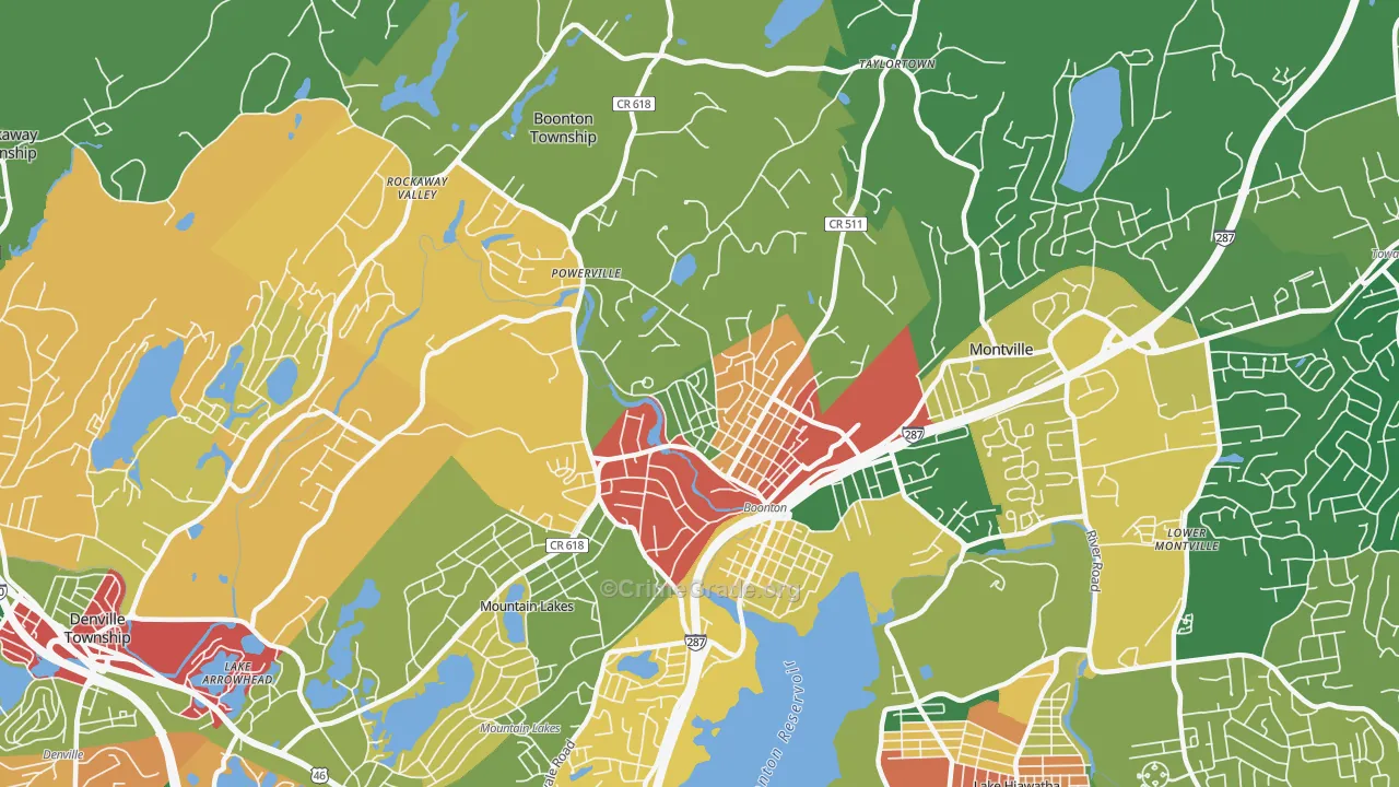 07005, NJ Map of Theft Rates