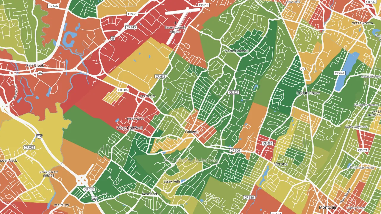 07006, NJ Map of Theft Rates