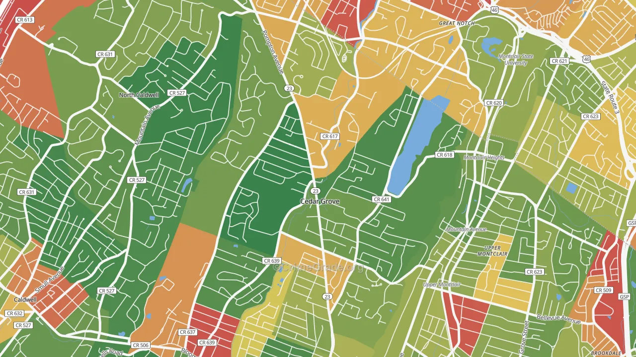 07009, NJ Map of Theft Rates
