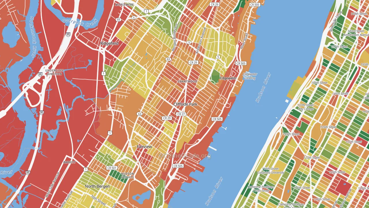 07010, NJ Map of Theft Rates