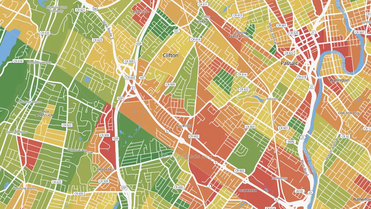 07012, NJ Map of Theft Rates