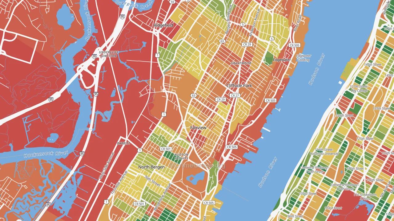 07022, NJ Map of Theft Rates