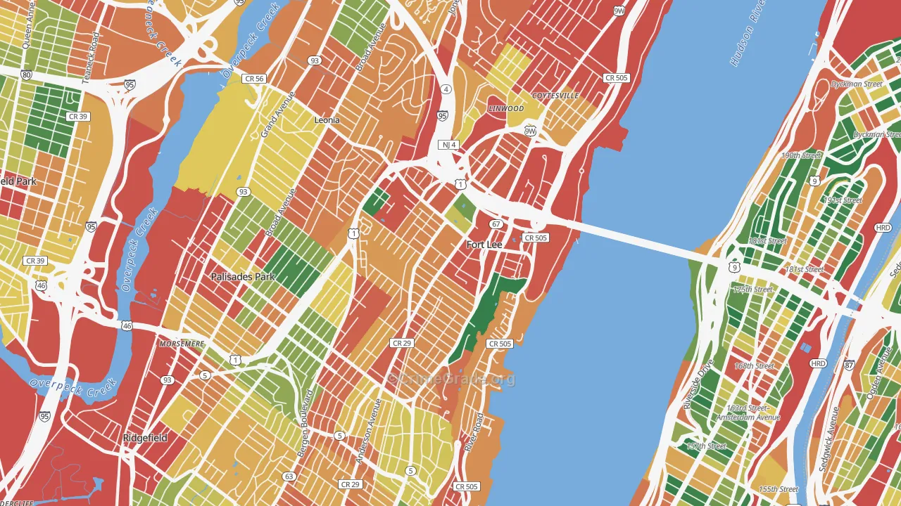 07024, NJ Map of Theft Rates