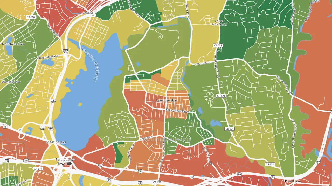 07034, NJ Map of Theft Rates