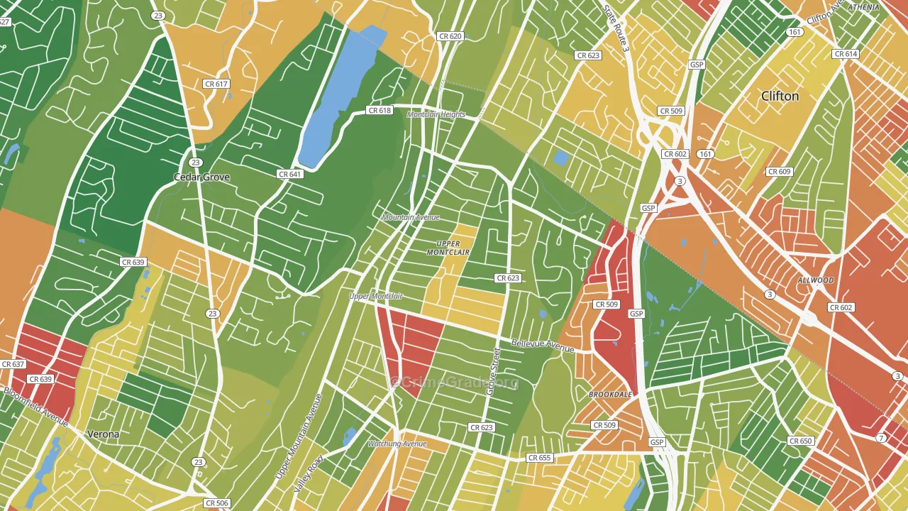 07043, NJ Map of Theft Rates