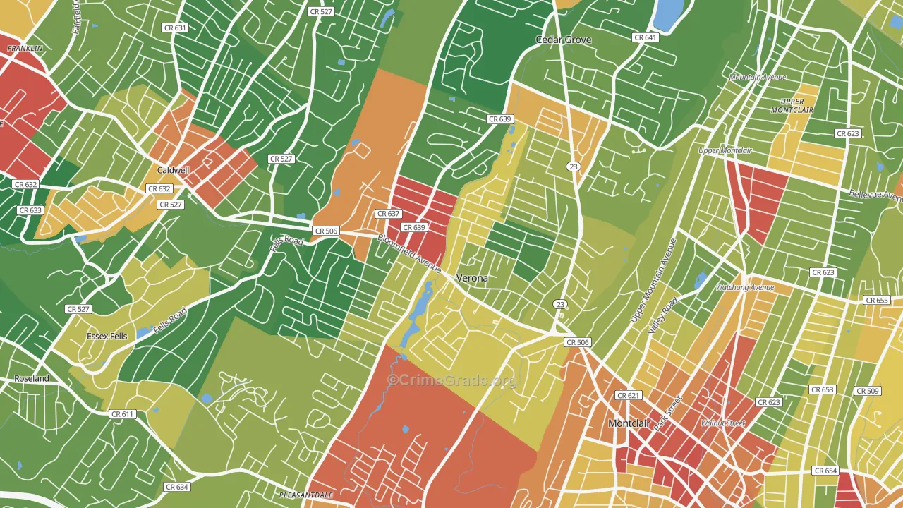 07044, NJ Map of Theft Rates