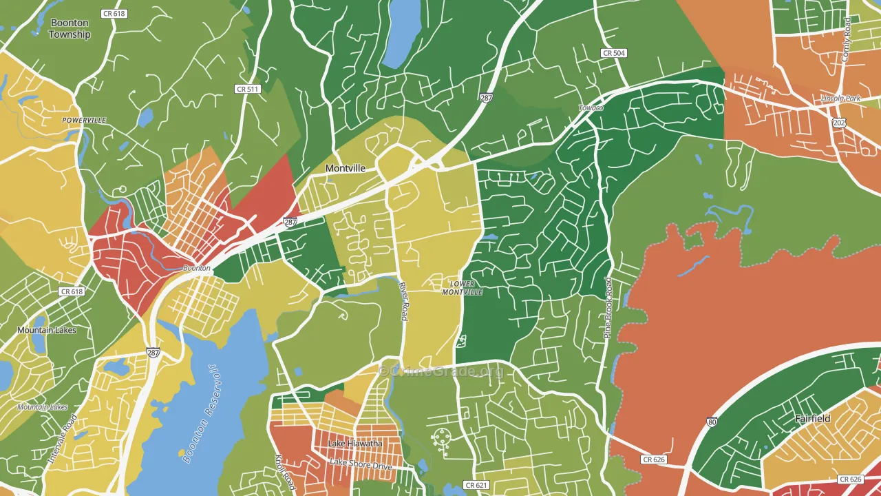 07045, NJ Map of Theft Rates
