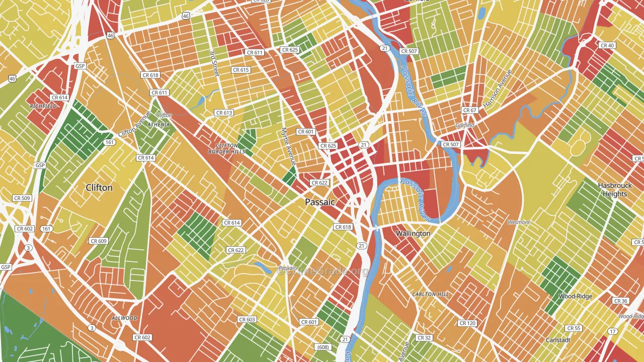 07055, NJ Map of Theft Rates
