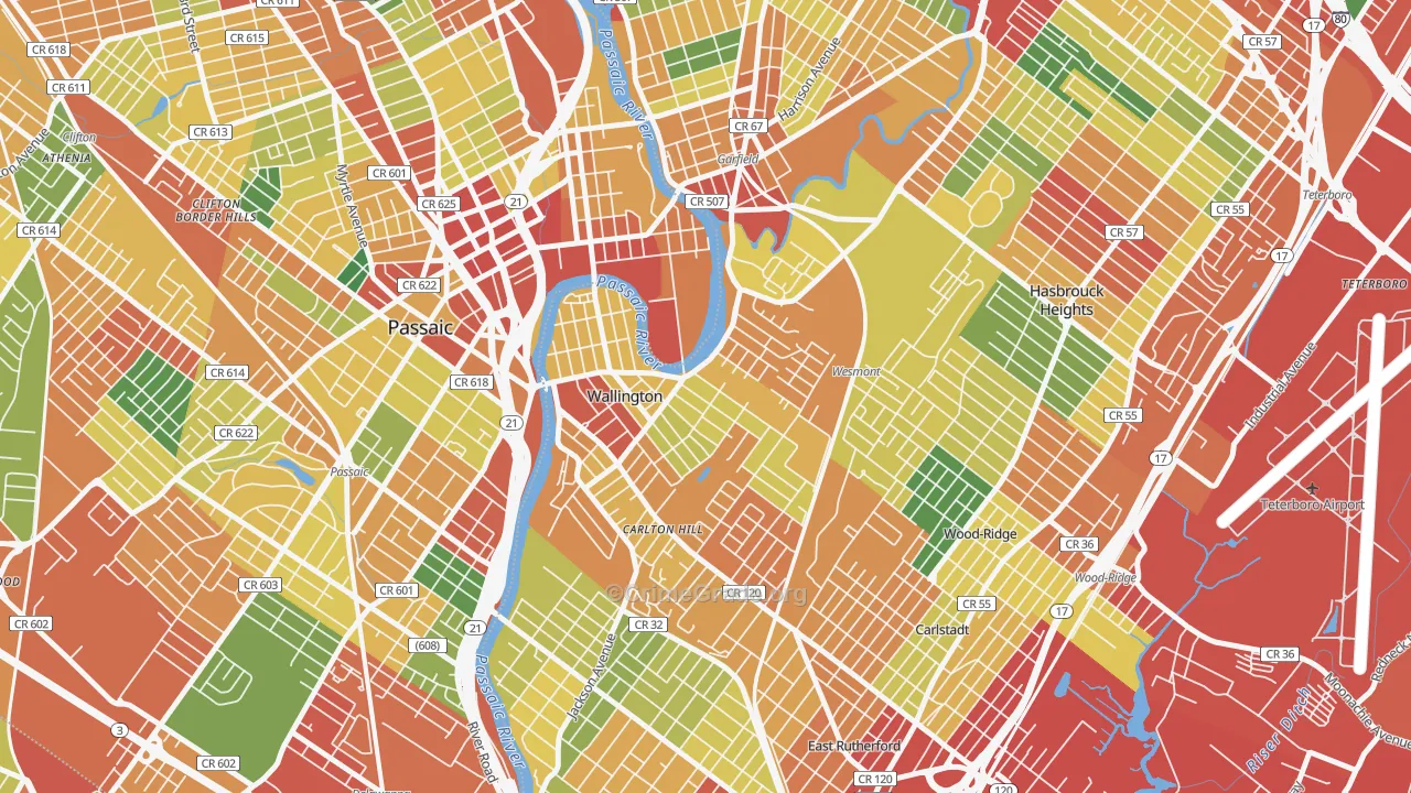 07057, NJ Map of Theft Rates