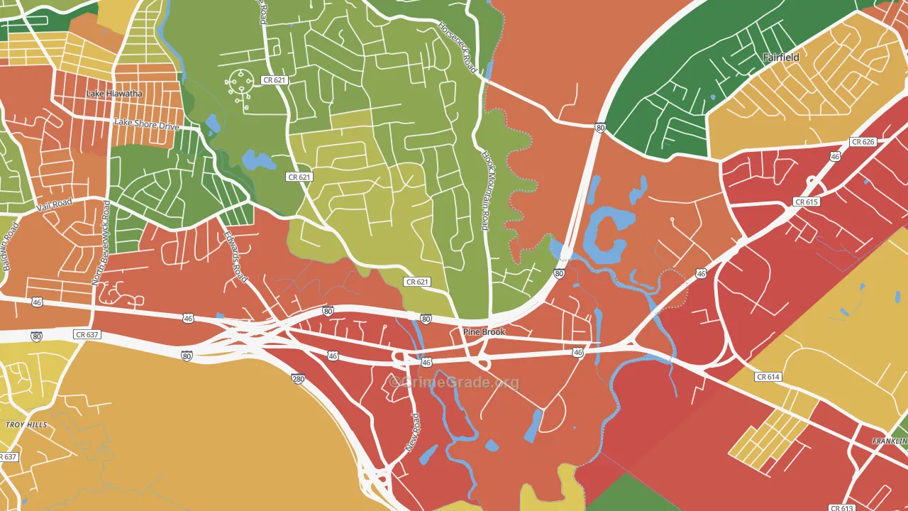 07058, NJ Map of Theft Rates