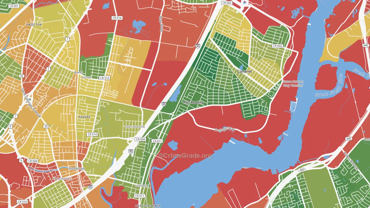 07064, NJ Map of Theft Rates