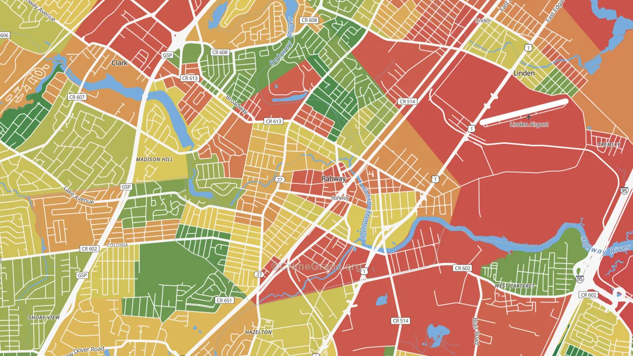 07065, NJ Map of Theft Rates