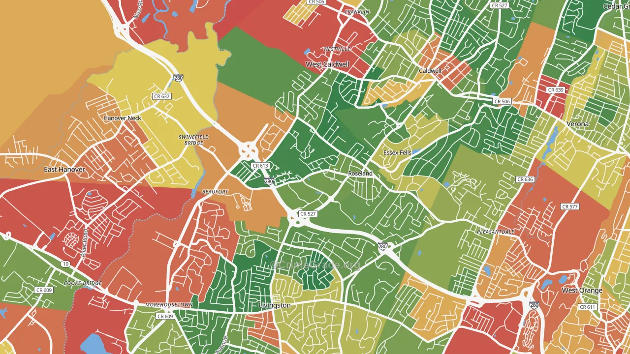 07068, NJ Map of Theft Rates