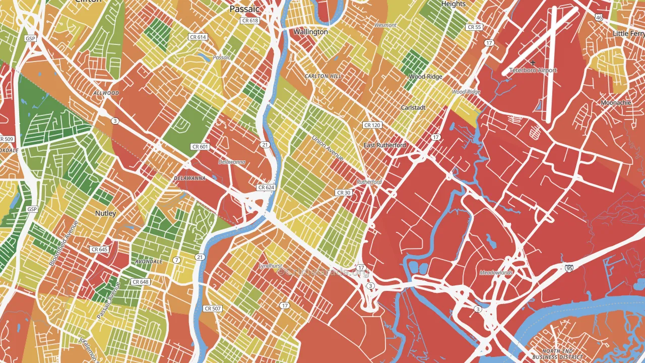 07070, NJ Map of Theft Rates