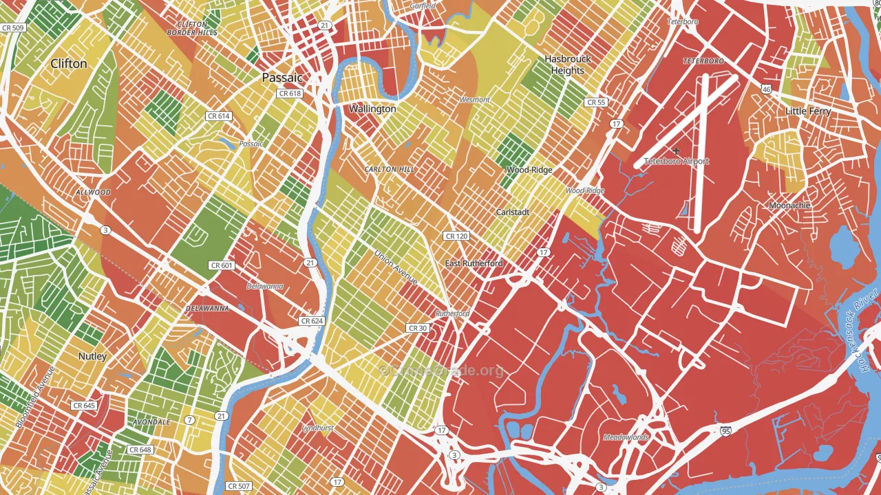 07073, NJ Map of Theft Rates