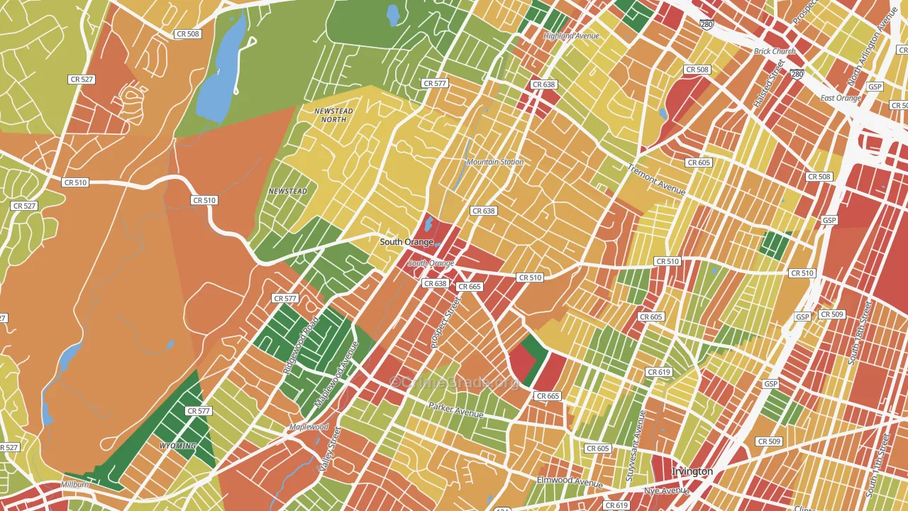 07079, NJ Map of Theft Rates