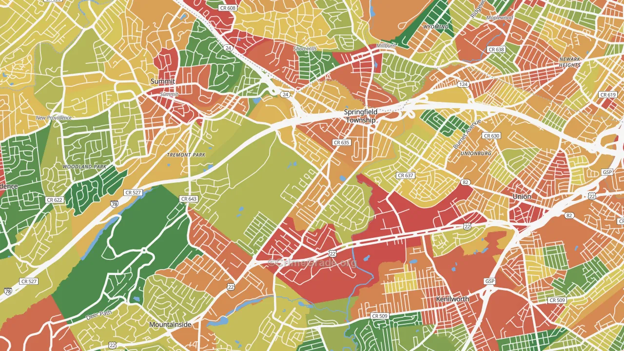 07081, NJ Map of Theft Rates