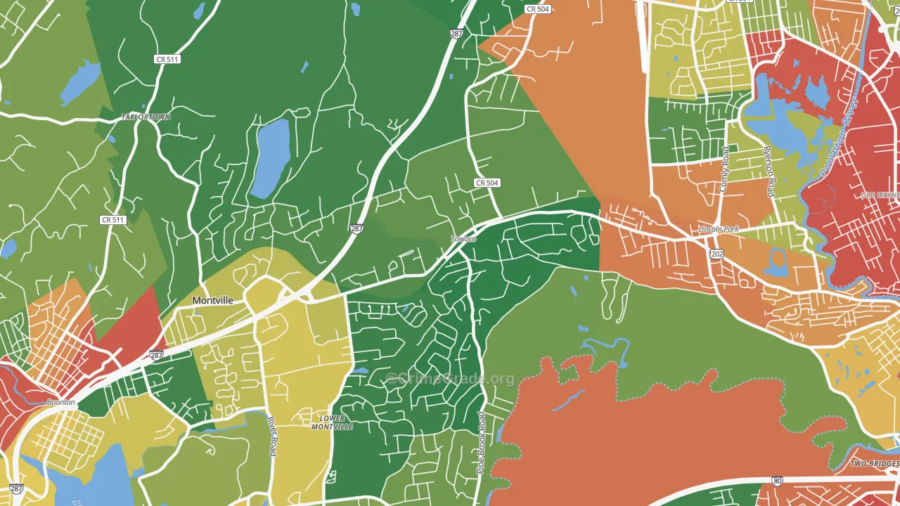 07082, NJ Map of Theft Rates