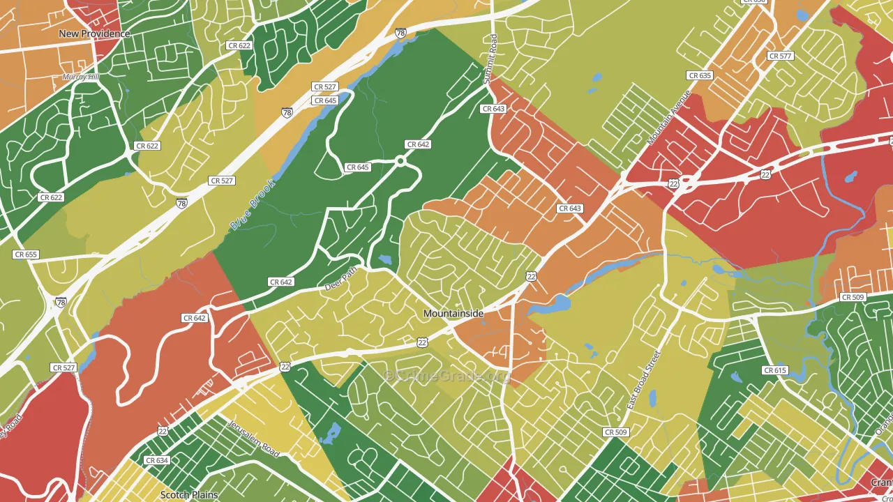 07092, NJ Map of Theft Rates