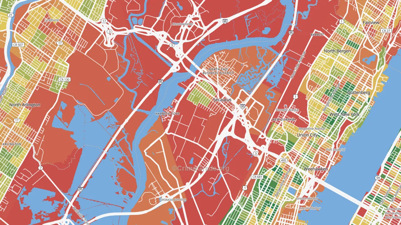 07094, NJ Map of Theft Rates