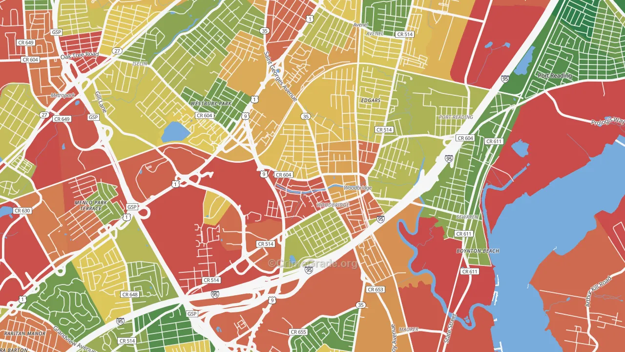 07095, NJ Map of Theft Rates