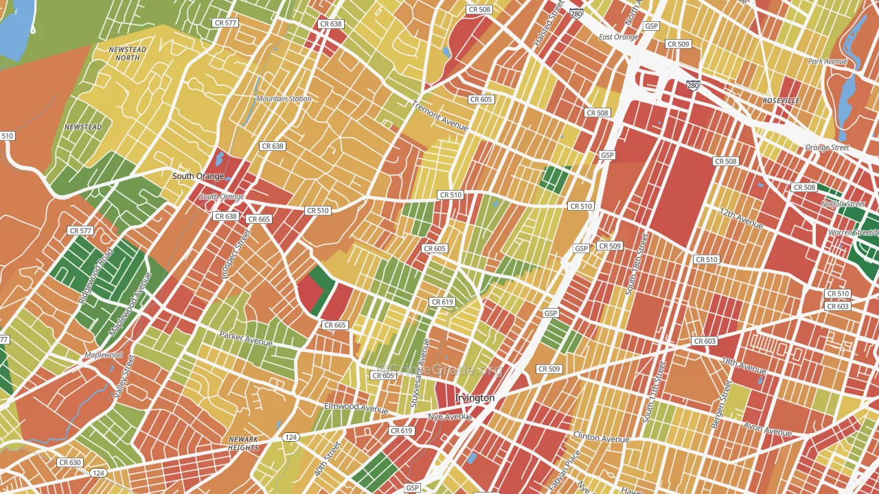 07106, NJ Map of Theft Rates