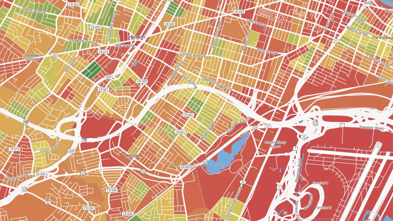07112, NJ Map of Theft Rates