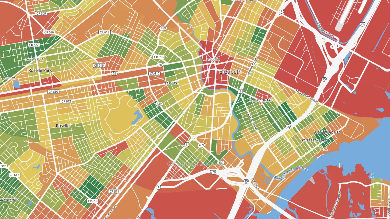 07202, NJ Map of Theft Rates