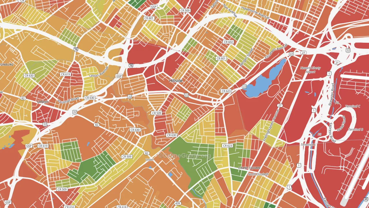 07205, NJ Map of Theft Rates