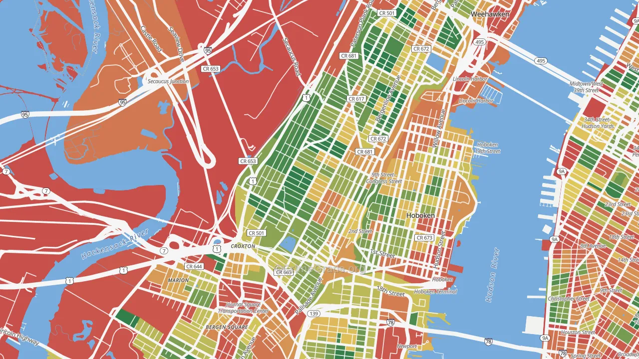 07307, NJ Map of Theft Rates