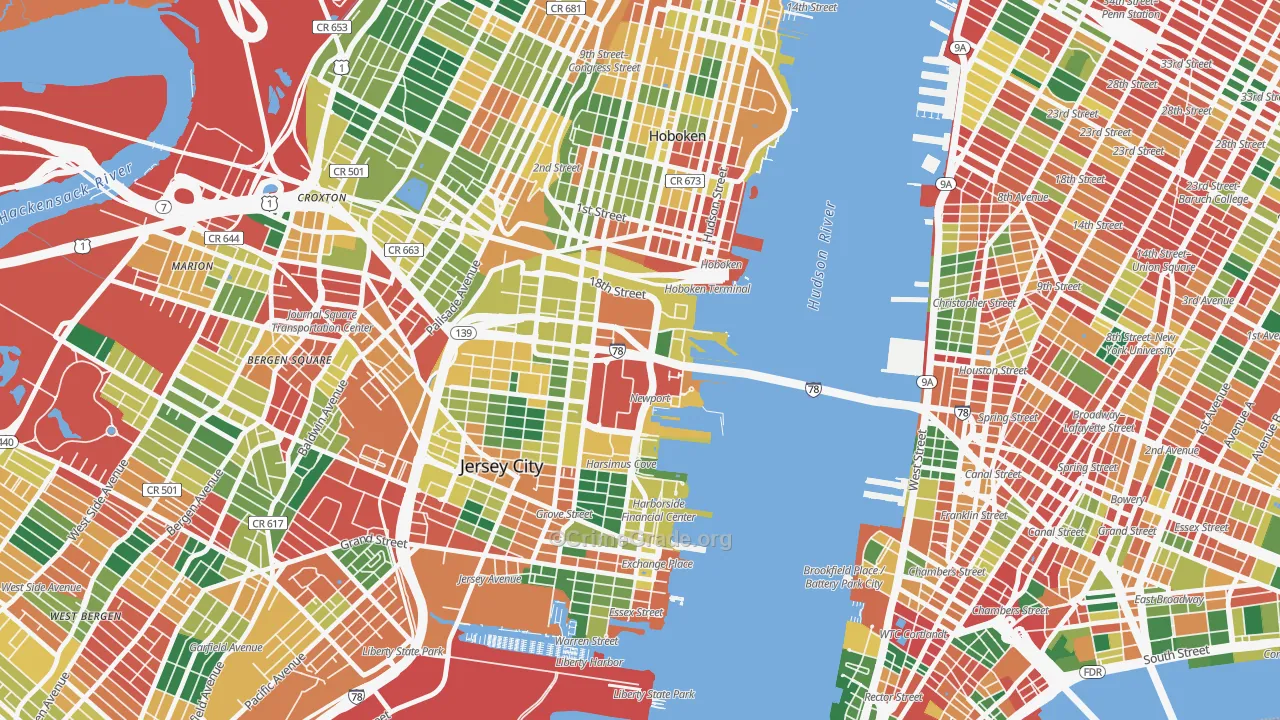 07310, NJ Map of Theft Rates