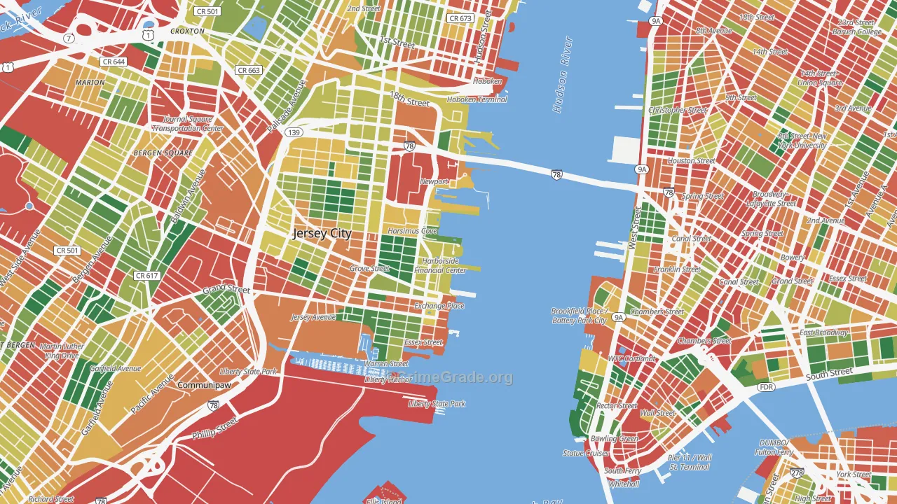 07311, NJ Map of Theft Rates
