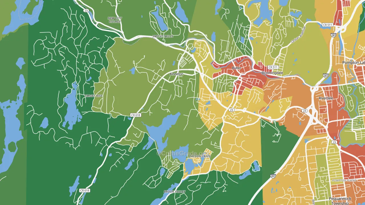 07405, NJ Map of Theft Rates