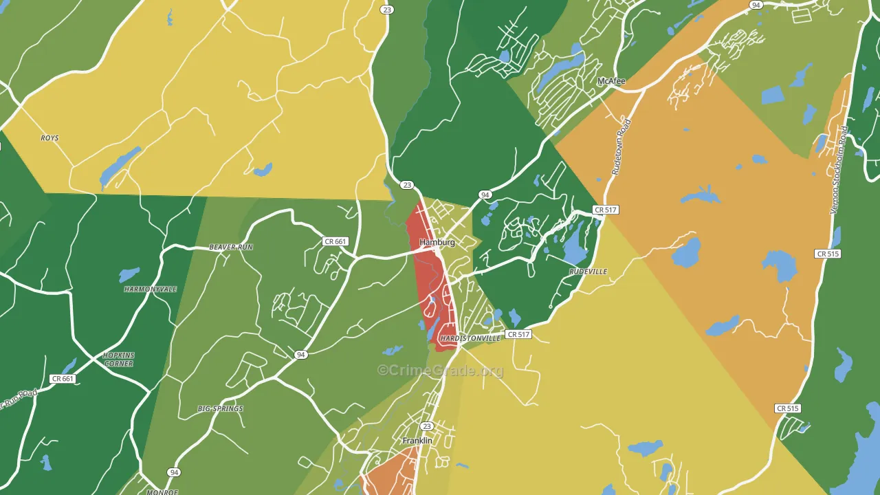 07419, NJ Map of Theft Rates