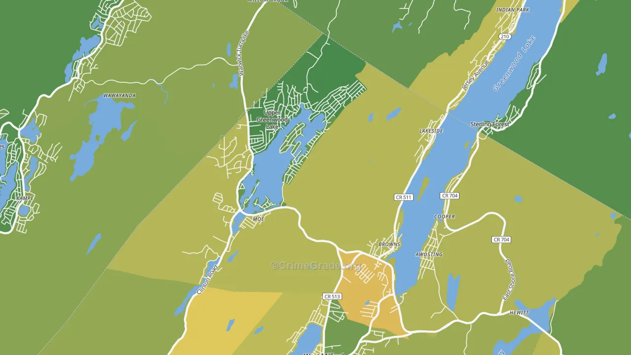07421, NJ Map of Theft Rates