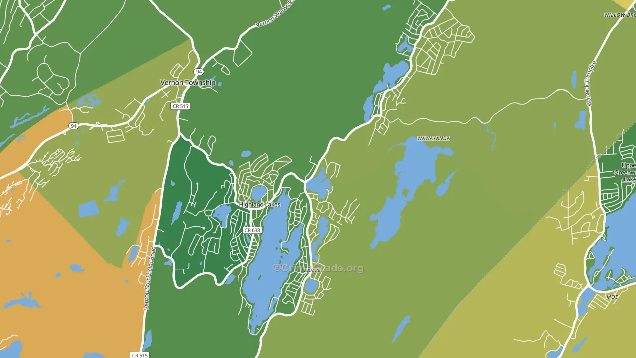 07422, NJ Map of Theft Rates