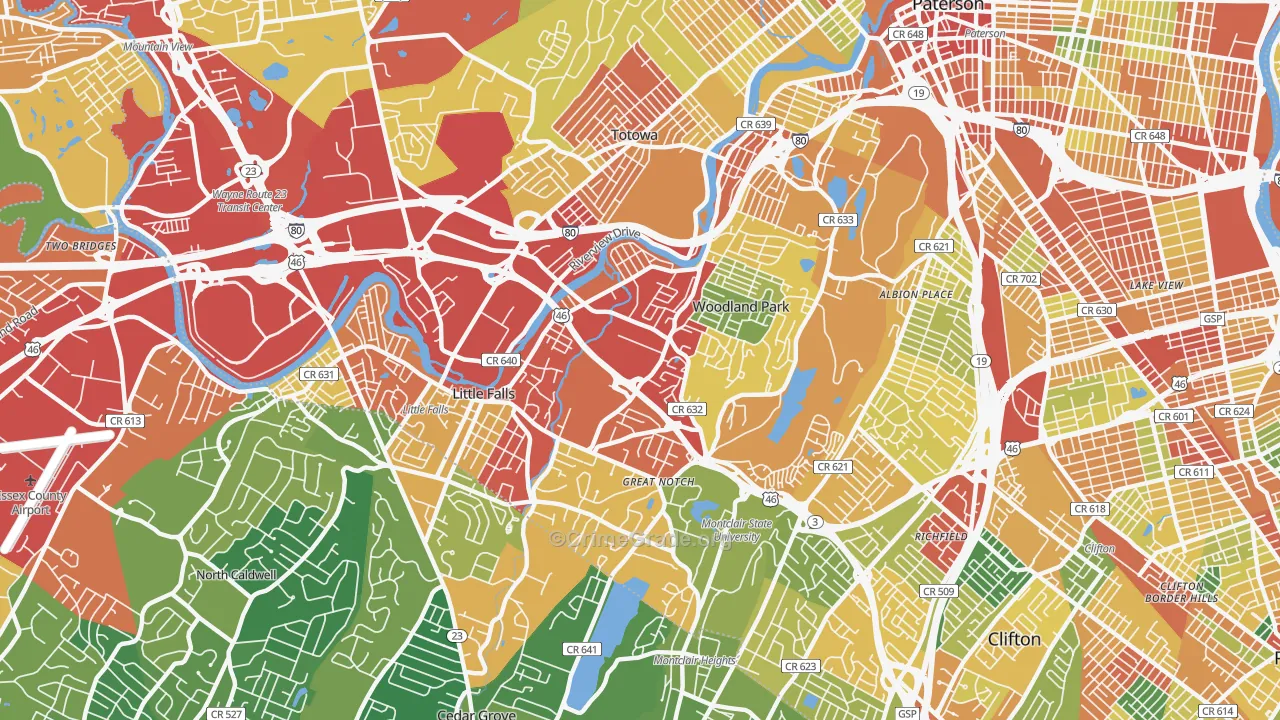 07424, NJ Map of Theft Rates