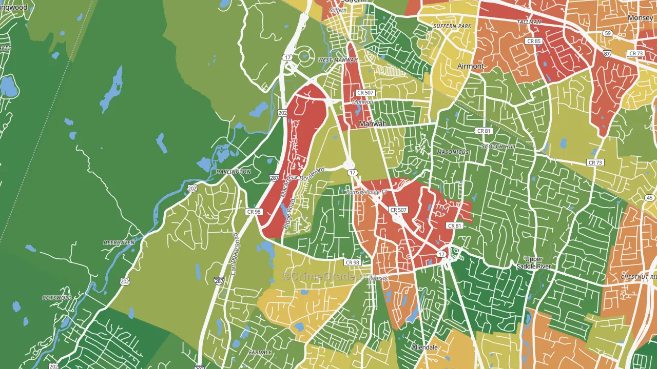 07430, NJ Map of Theft Rates