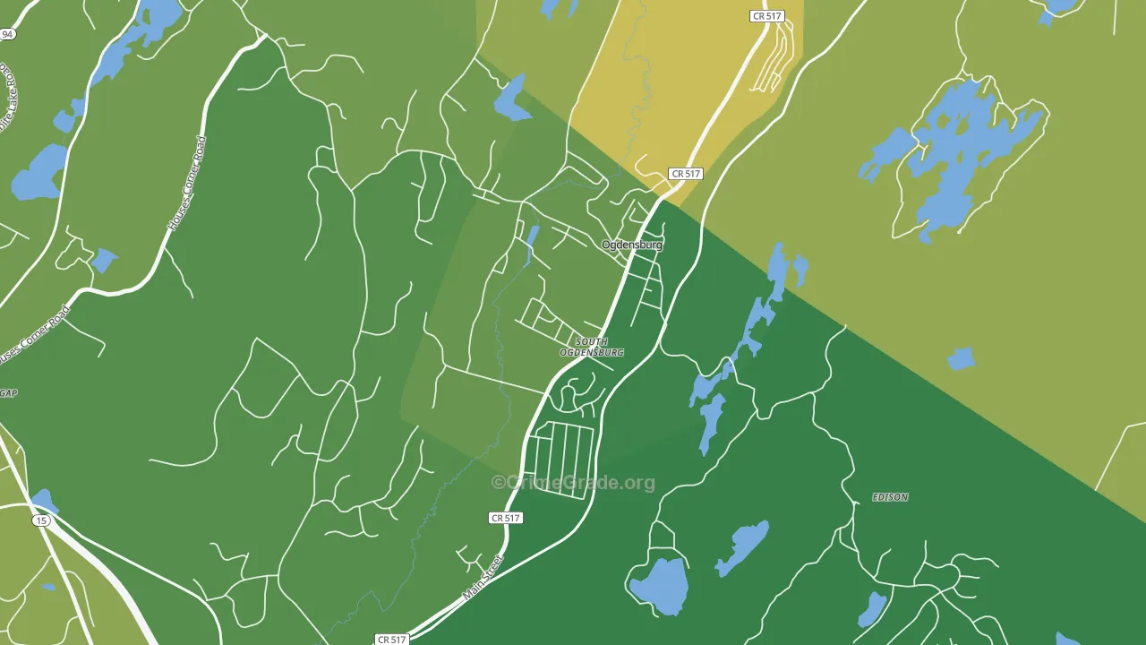07439, NJ Map of Theft Rates