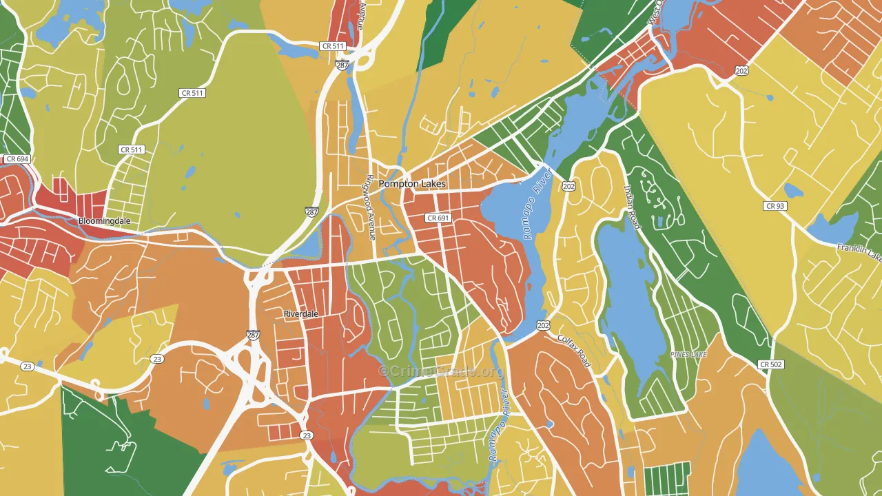 07442, NJ Map of Theft Rates