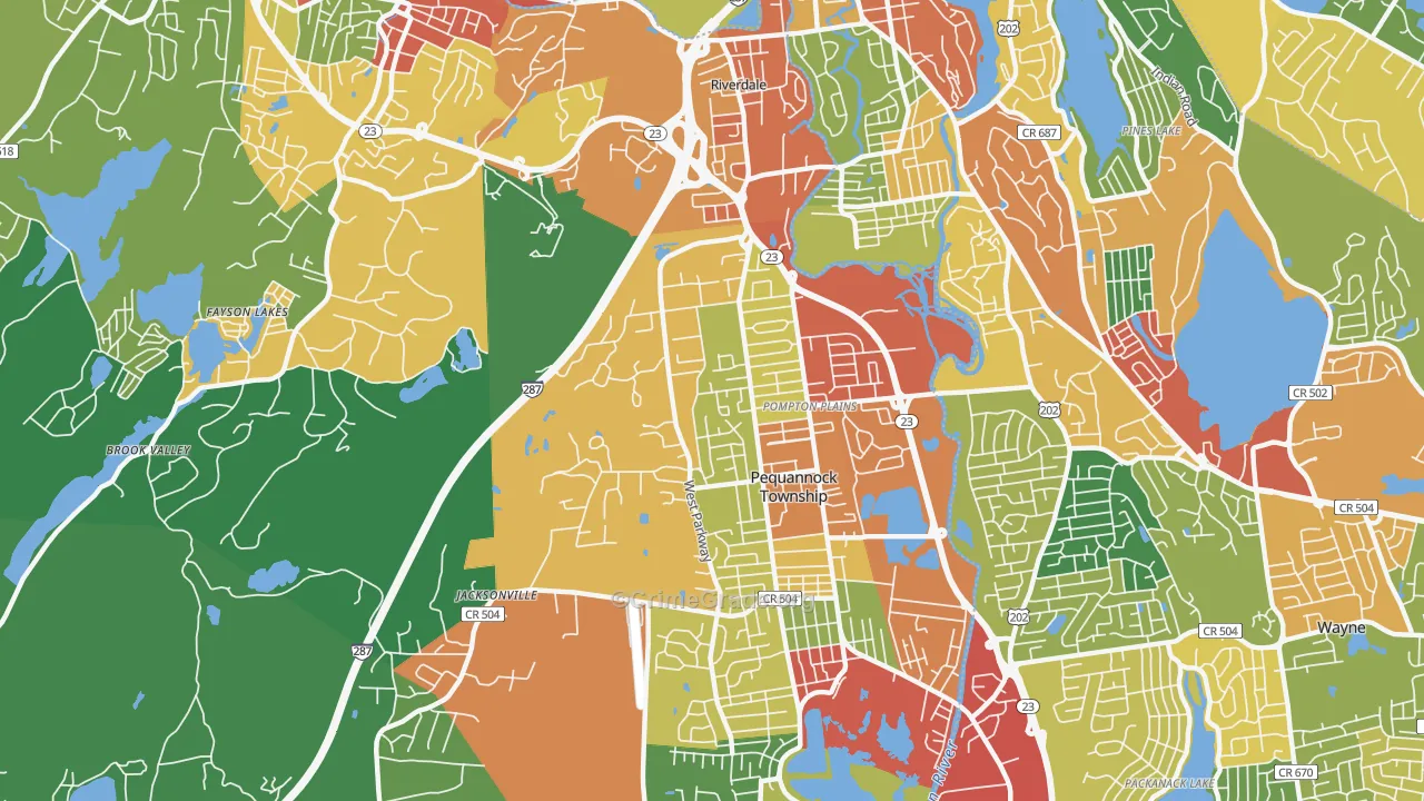 07444, NJ Map of Theft Rates