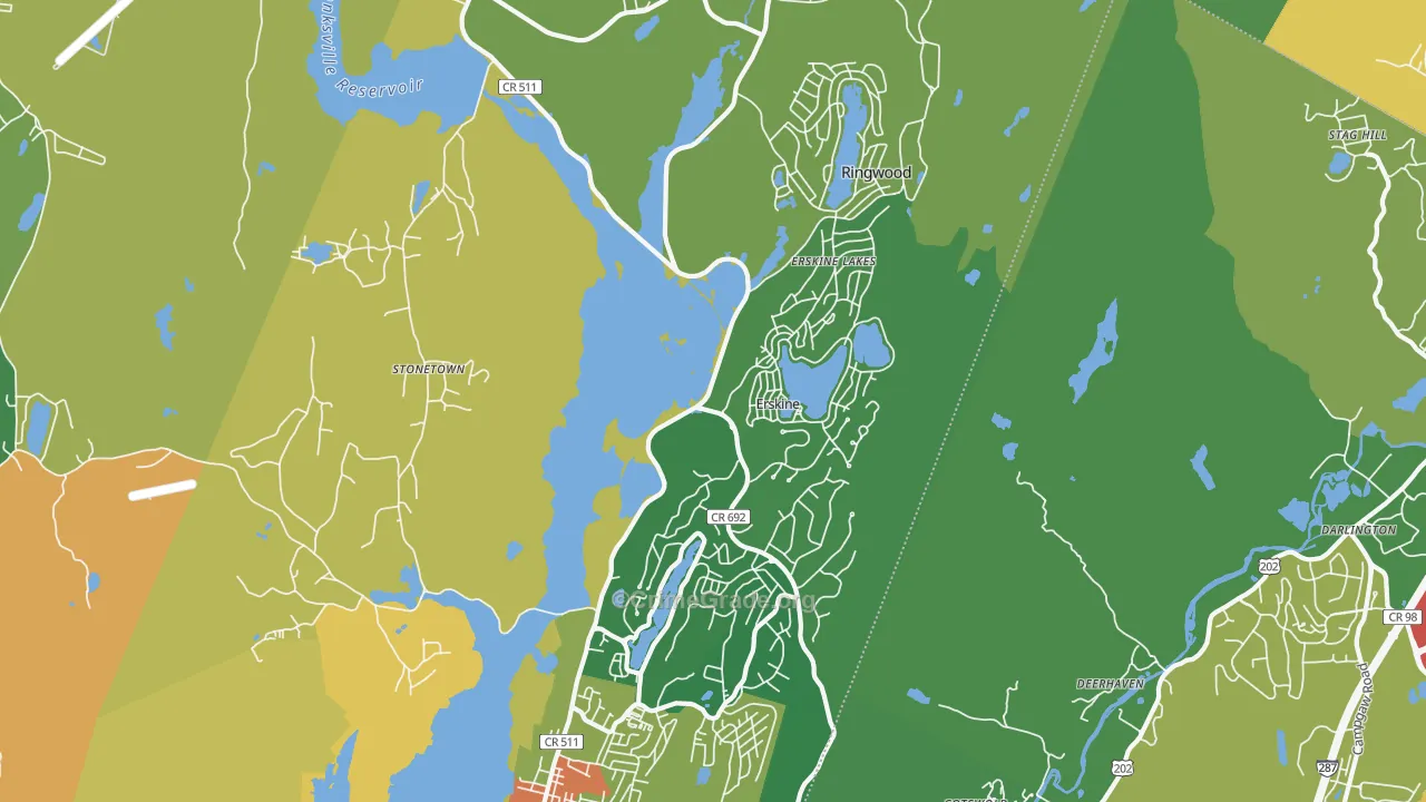 07456, NJ Map of Theft Rates