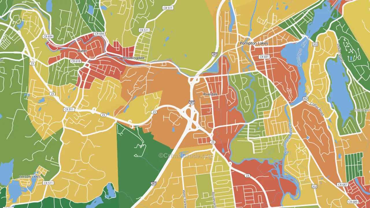 07457, NJ Map of Theft Rates